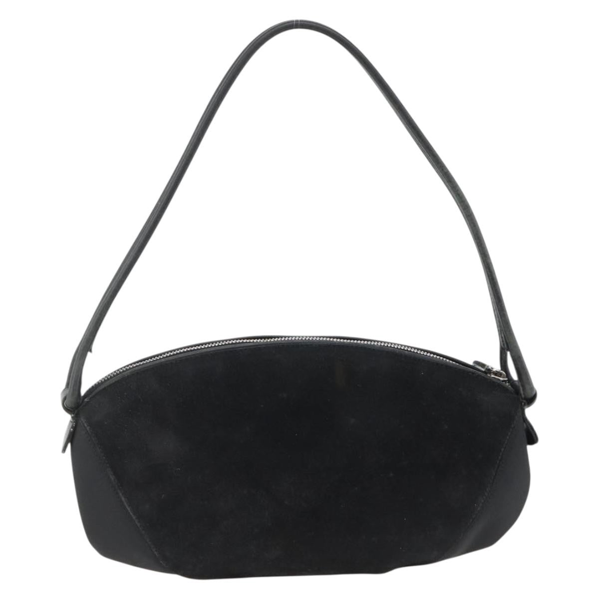 Salvatore Ferragamo Gancini Suede Black Suede Shoulder Bag Bag (Pre-Owned)