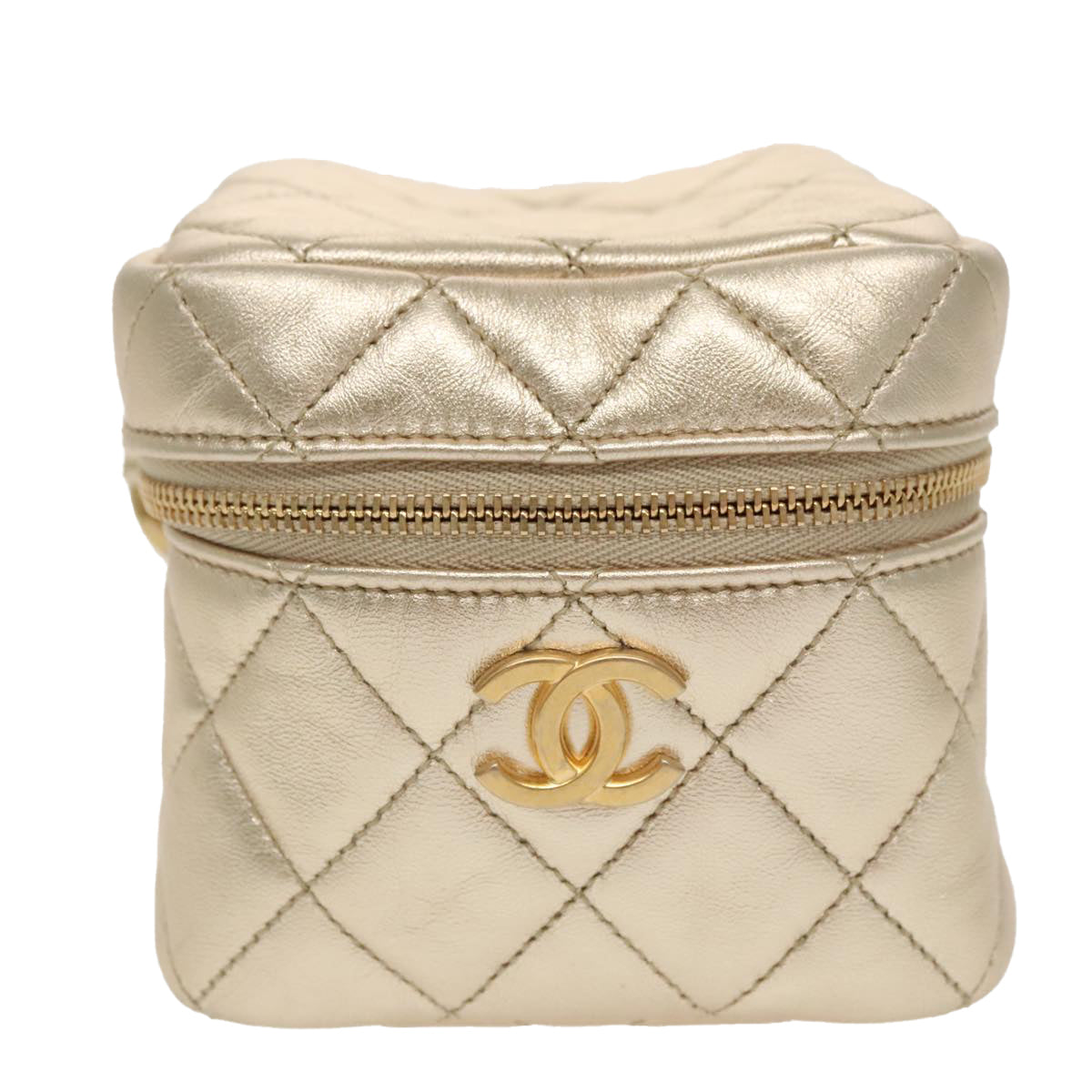 Chanel Trendy Cc Gold Leather Shoulder Bag (Pre-Owned)