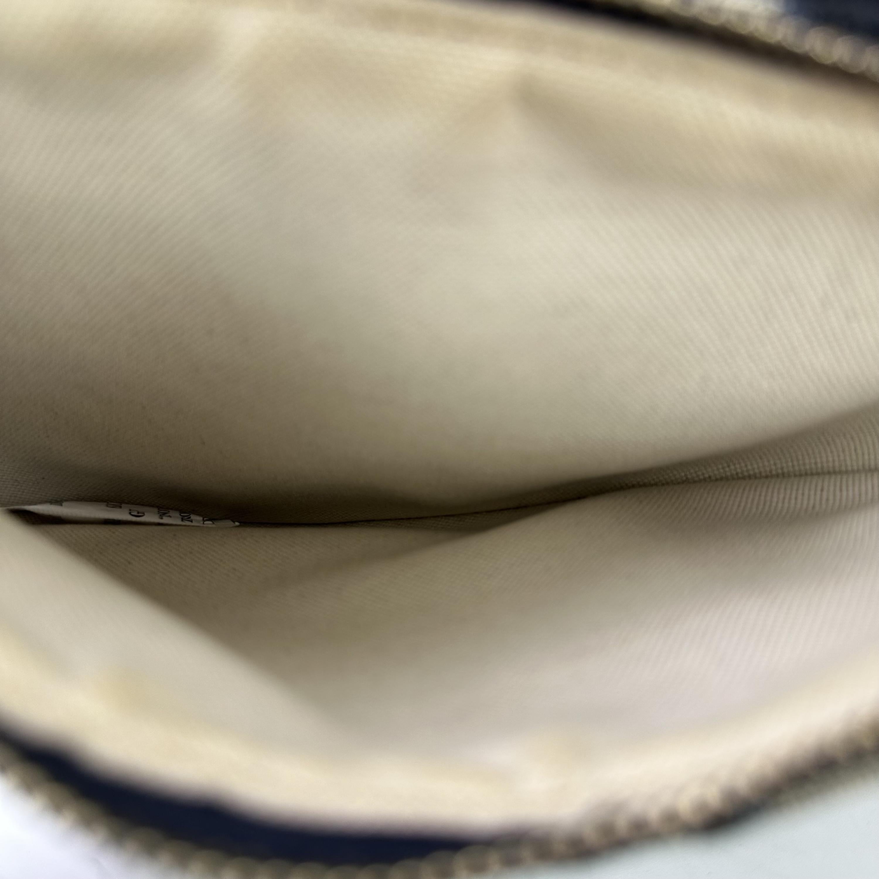 Christian Dior Saddle Oblique Canvas Blue Canvas Shoulder Bag Bag (Pre-Owned)