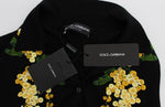 Dolce & Gabbana Elegant Black Silk Floral Polo Women's Top