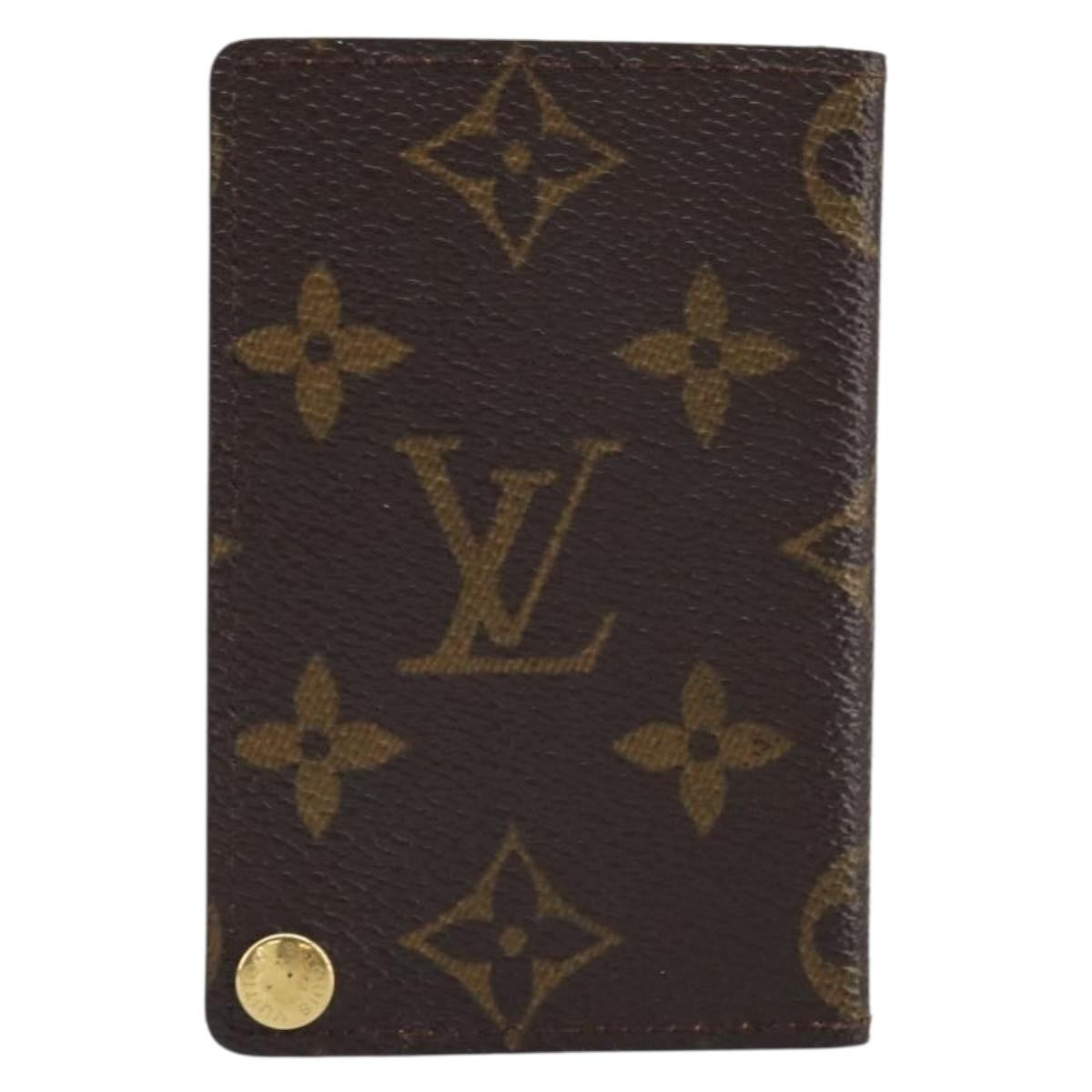 Louis Vuitton Porte Cartes Pression Card Case Monogram Canvas Brown Canvas Card Holders Accessory (Pre-Owned)
