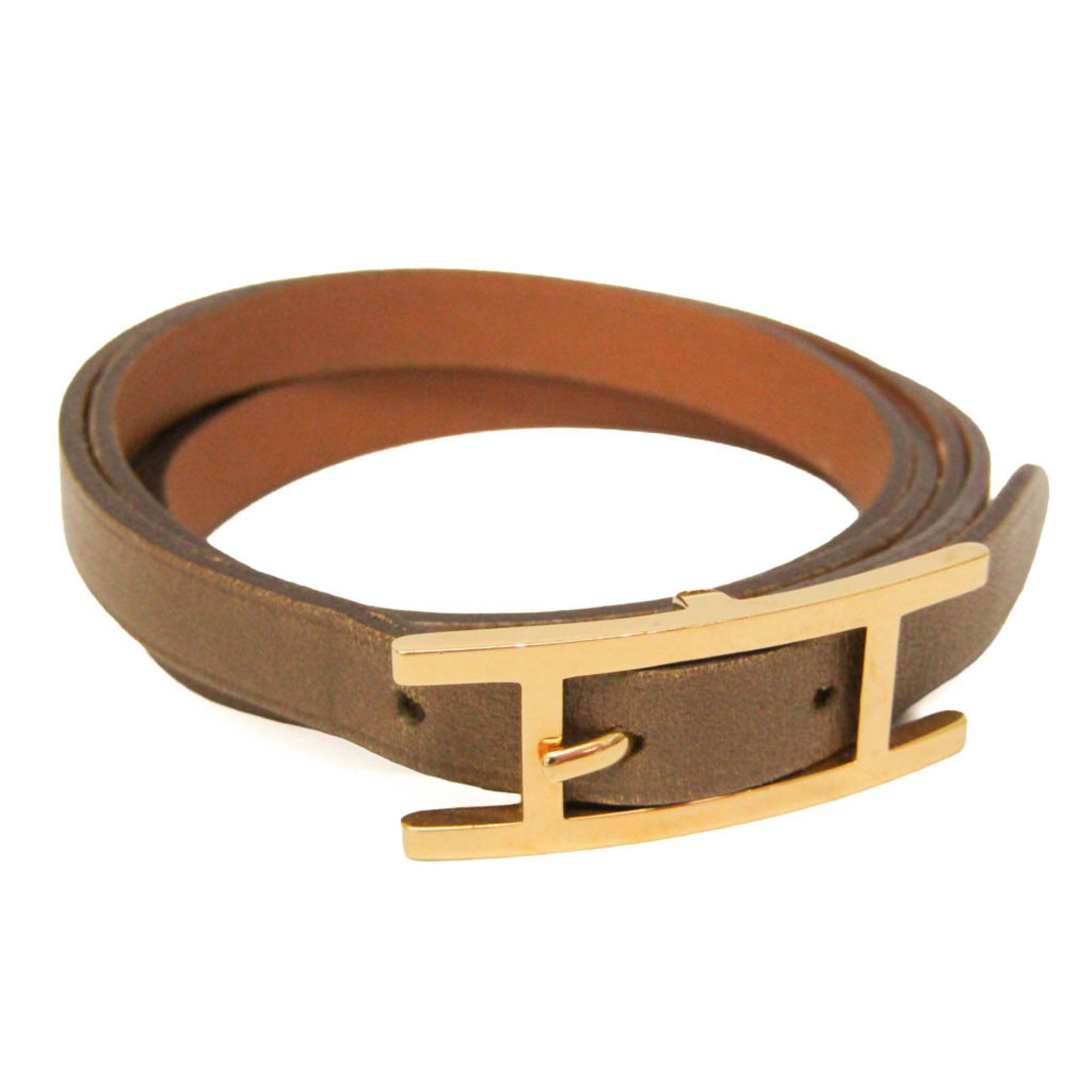 Hermes Hapi 3 Leather Beige Leather Bracelet Jewelry (Pre-Owned)