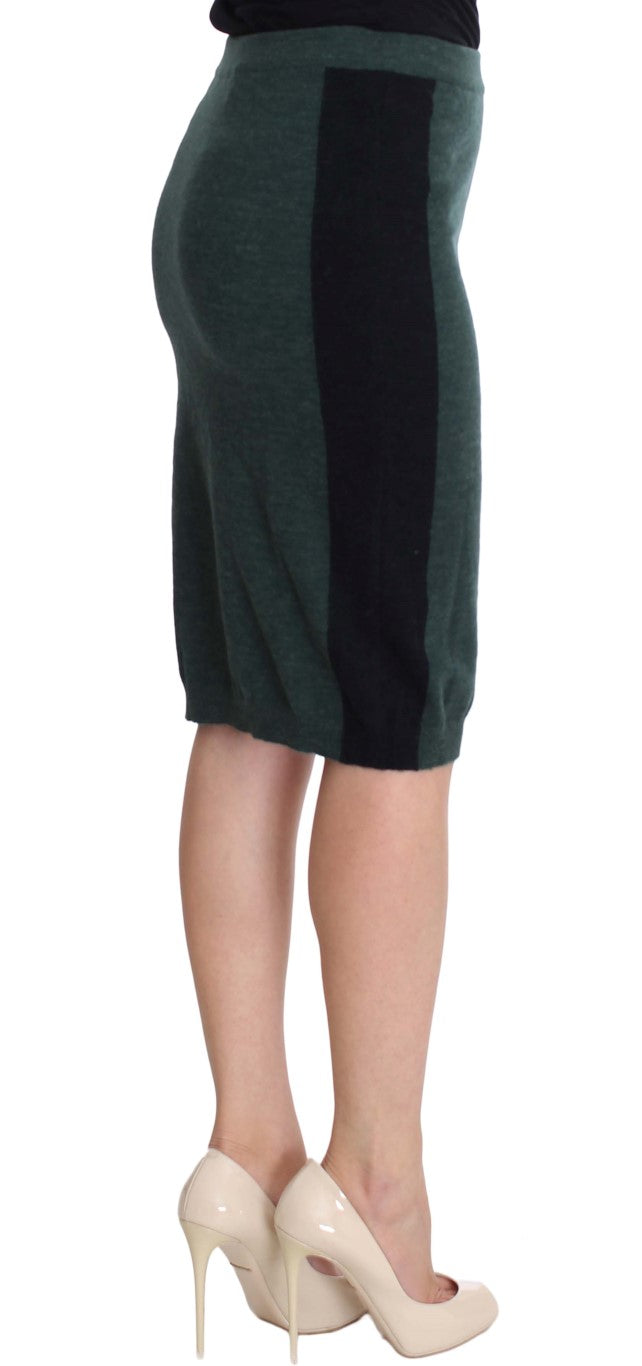 MILA SCHÖN Emerald Elegance Wool-Blend Pencil Women's Skirt