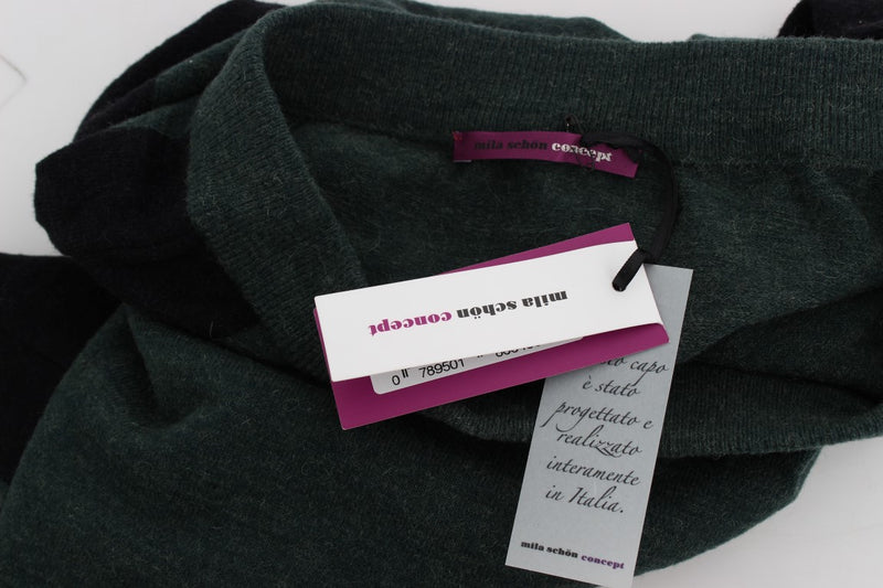 MILA SCHÖN Emerald Elegance Wool-Blend Pencil Women's Skirt