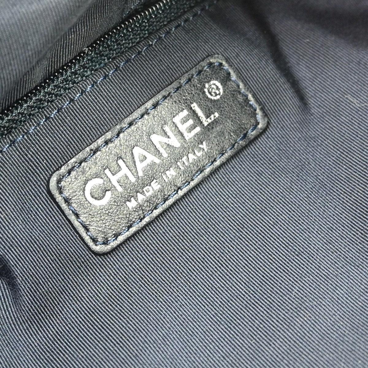 Chanel Stretch Spirit Cabas Quilted Denim Blue Denim_Jeans Tote Bag Bag (Pre-Owned)