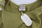 PINK MEMORIES Elegant Green Knit Sleeveless Vest Women's Sweater