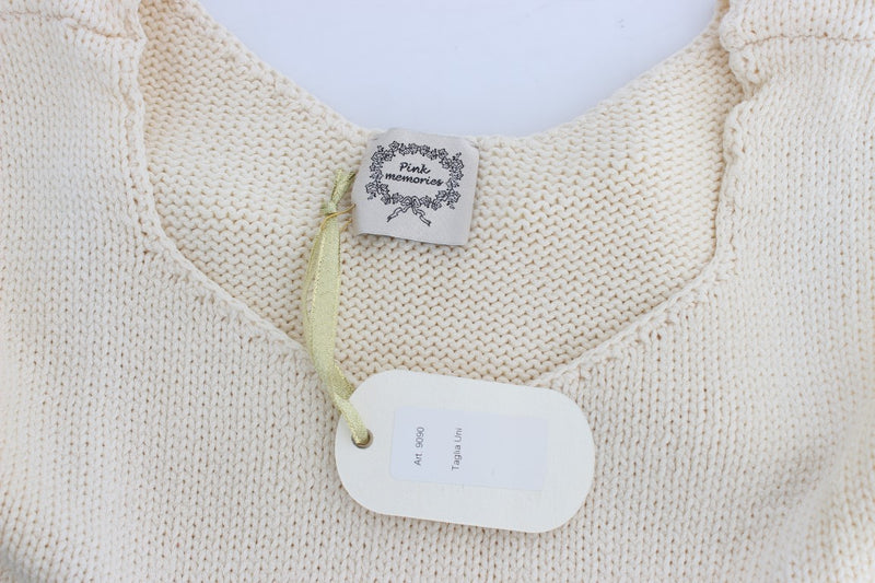 PINK MEMORIES Beige Sleeveless Knit Vest Women's Sweater