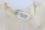 PINK MEMORIES Beige Cotton Blend Knitted Sleeveless Women's Sweater