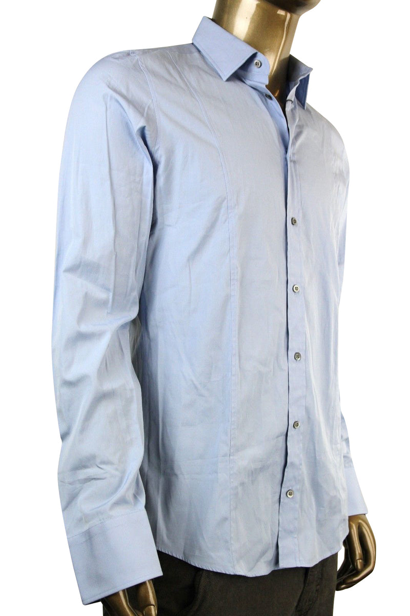 Gucci Men's Button-Down Blue Slim Cotton Dress Shirt (17)