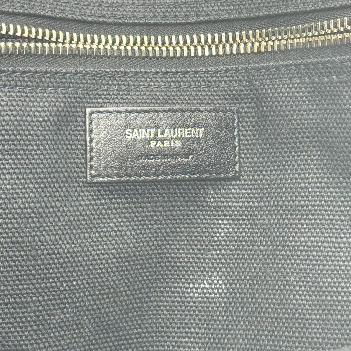 Saint Laurent Rive Gauche Shopper Canvas White Canvas Tote Bag Bag (Pre-Owned)