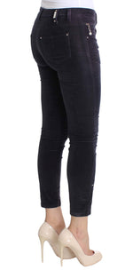 Costume National Purple Cropped Corduroys Women's Jeans