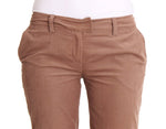 Costume National Chic Brown Cropped Corduroy Women's Pants