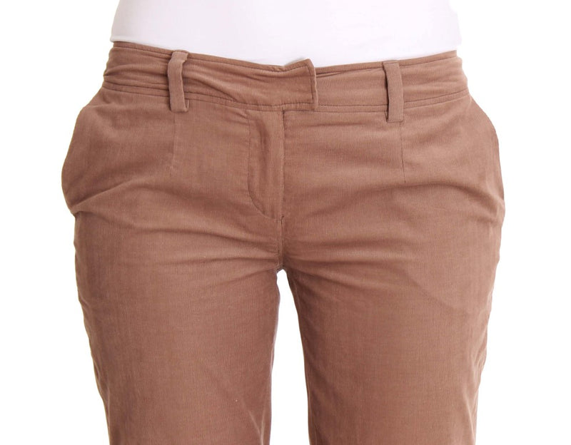 Costume National Brown Cropped Corduroys Women's Pants