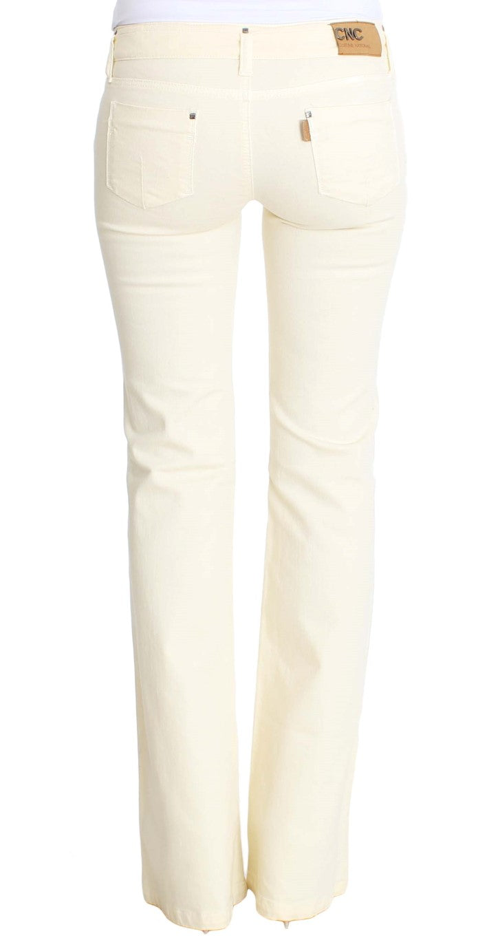 Costume National White Cotton Stretch Flare Women's Jeans