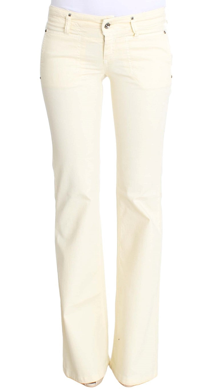 Costume National White Cotton Stretch Flare Women's Jeans
