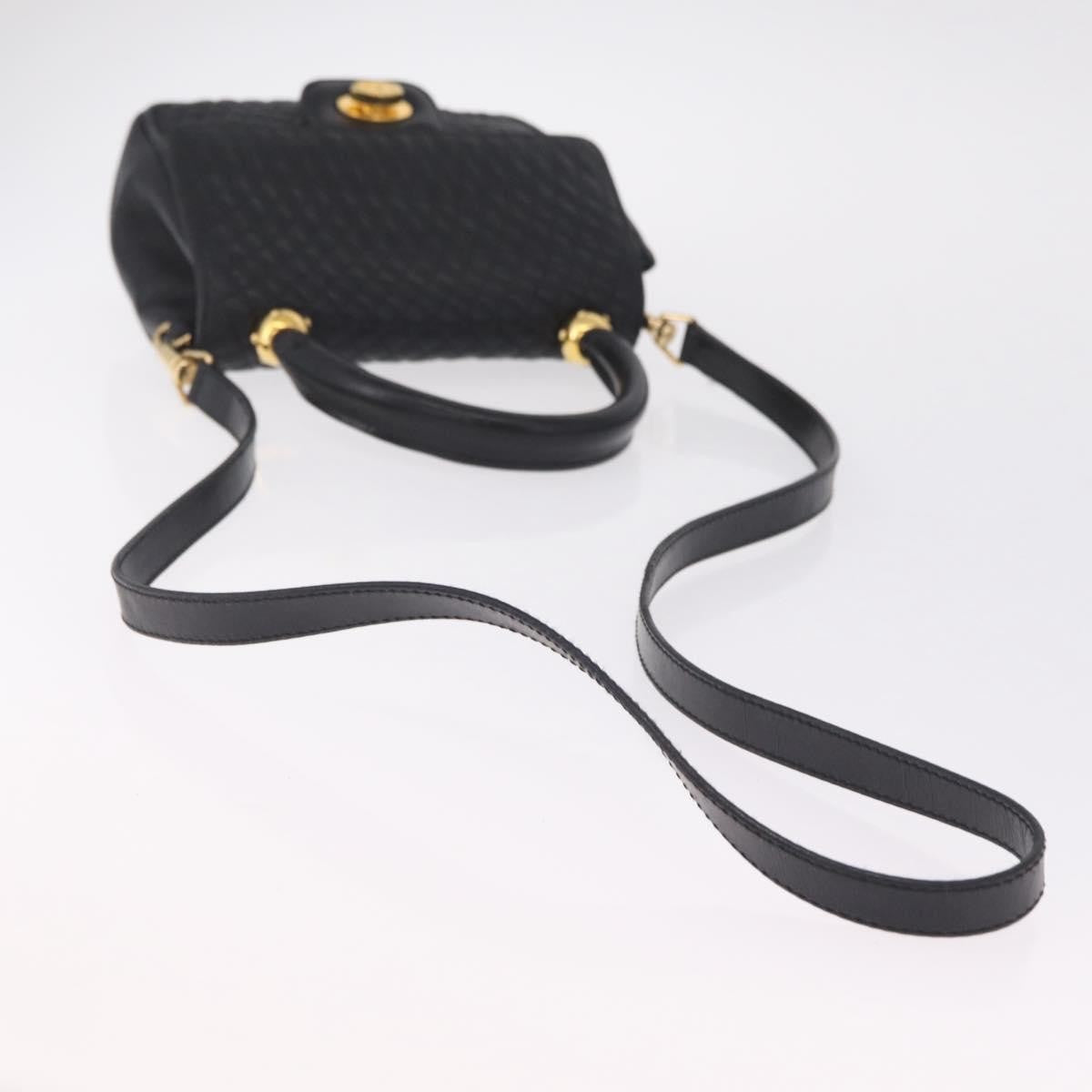 Bally Handbag Leather Black Leather Handbag (Pre-Owned)