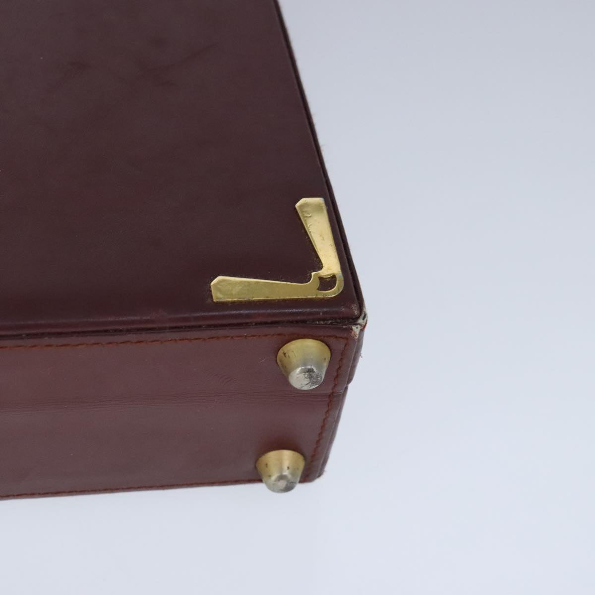 Cartier Must De Cartier Burgundy Leather Travel Bag (Pre-Owned)