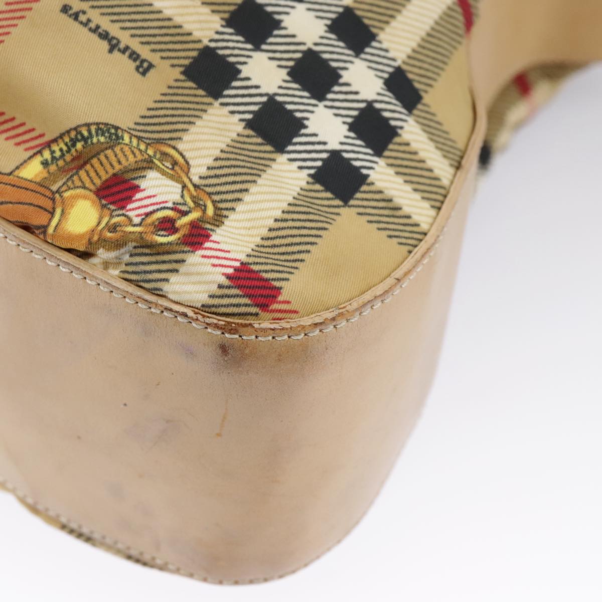 Burberry Nova Check Beige Canvas Shoulder Bag (Pre-Owned)