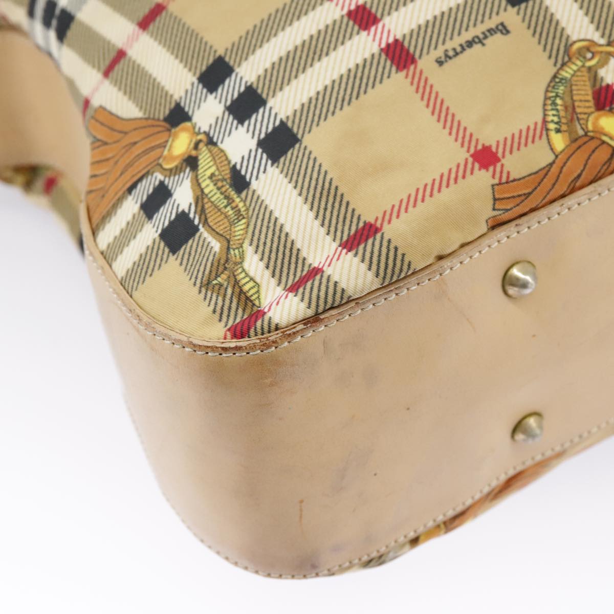 Burberry Nova Check Beige Canvas Shoulder Bag (Pre-Owned)