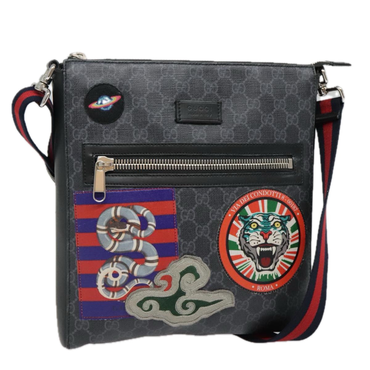 Gucci Jackie Black Canvas Shoulder Bag (Pre-Owned)