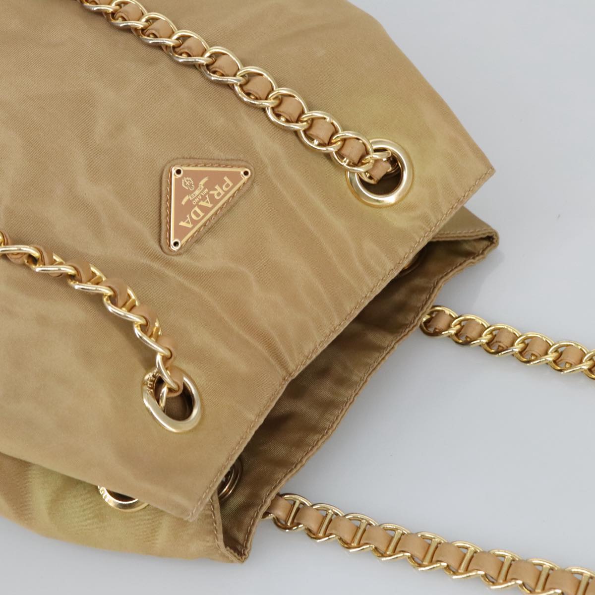 Prada Beige Synthetic Shoulder Bag (Pre-Owned)
