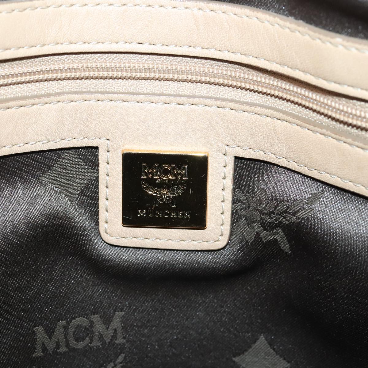 MCM Visetos Beige Canvas Tote Bag (Pre-Owned)