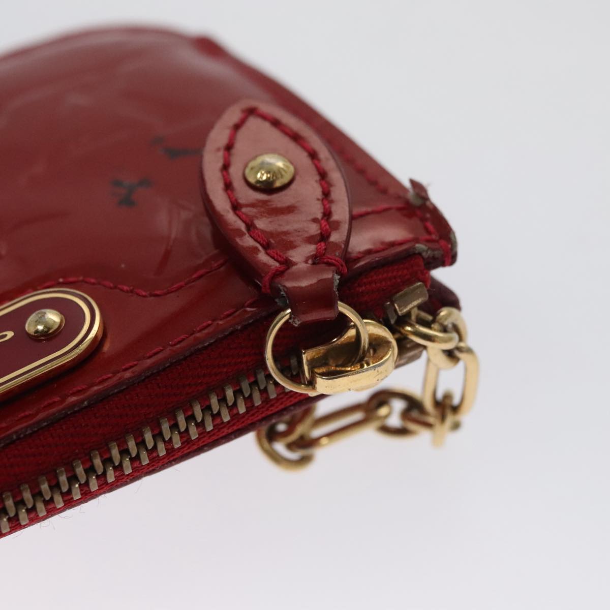 Louis Vuitton Pochette Clés Red Patent Leather Wallet  (Pre-Owned)