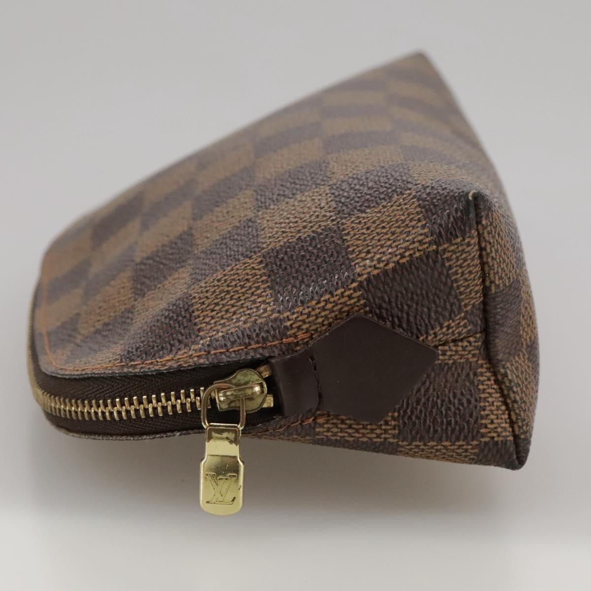 Louis Vuitton Trousse A Maquillage Brush Brown Canvas Clutch Bag (Pre-Owned)