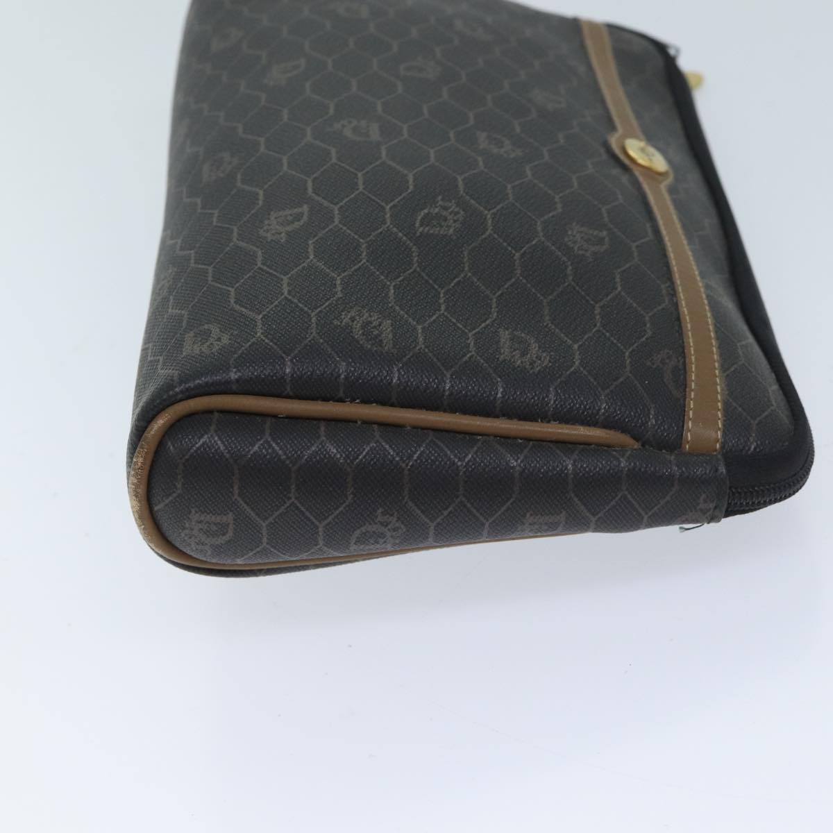 Dior Honeycomb Black Canvas Clutch Bag (Pre-Owned)