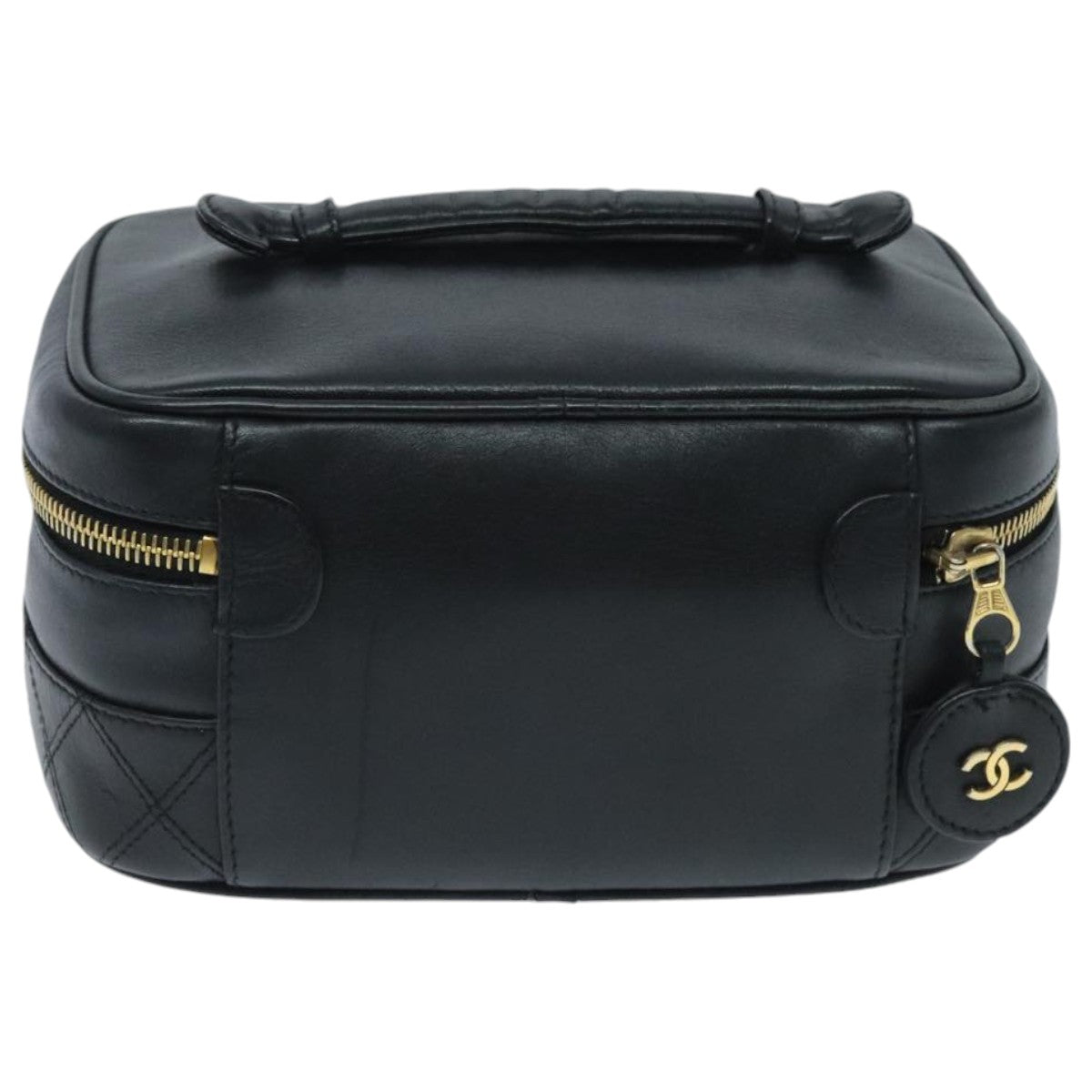 Chanel Vanity Black Leather Clutch Bag (Pre-Owned)