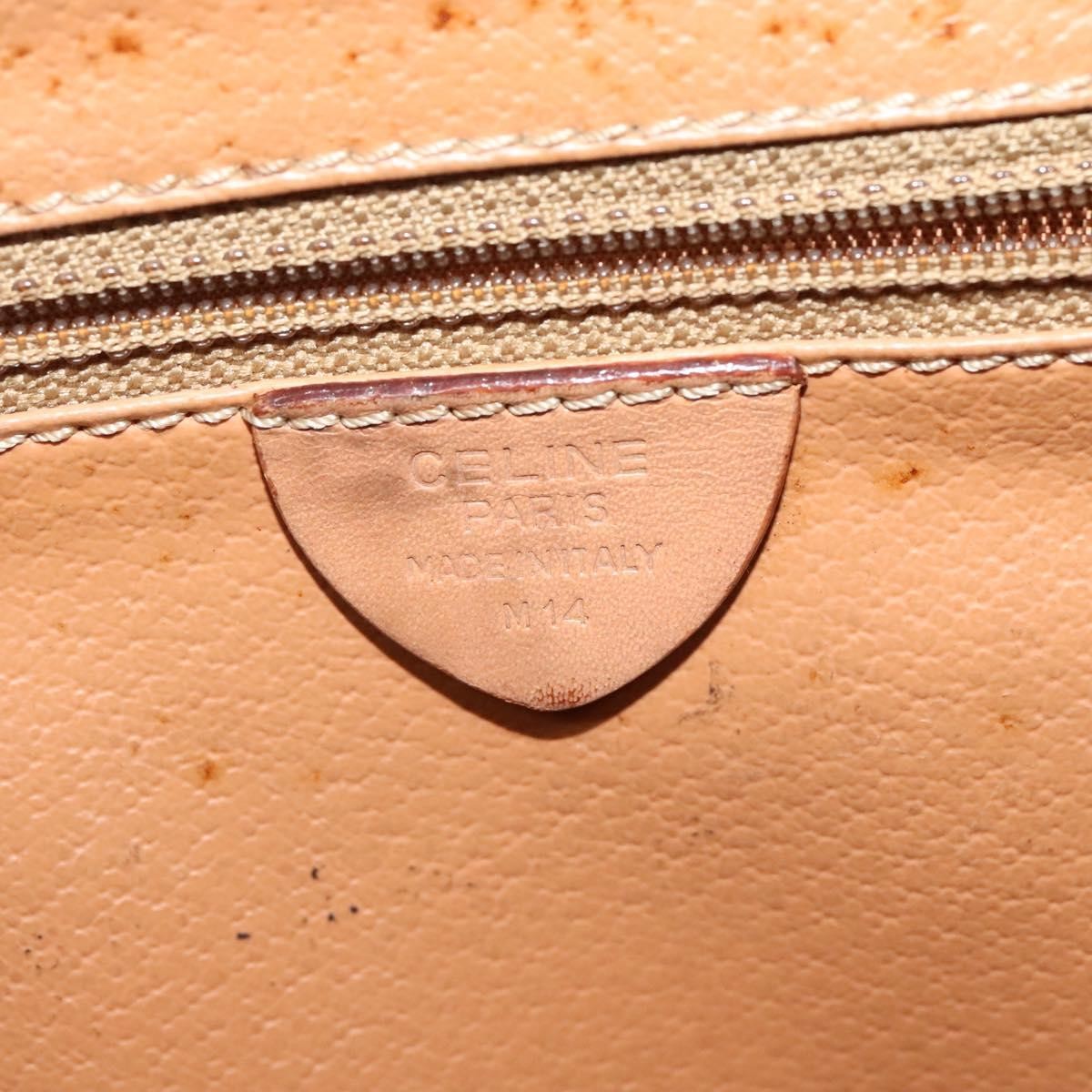 Celine Vintage Macadam Circle Logo Canvas And Leather Brown Canvas Shoulder Bag Bag (Pre-Owned)