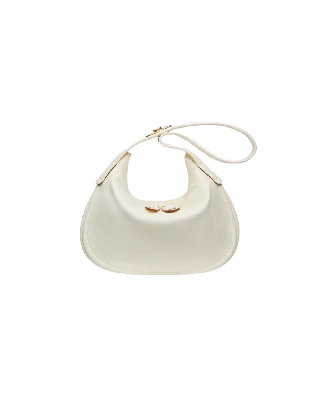 Valentino Garavani Ruffle Leather White Leather Shoulder Bag Bag (Pre-Owned)