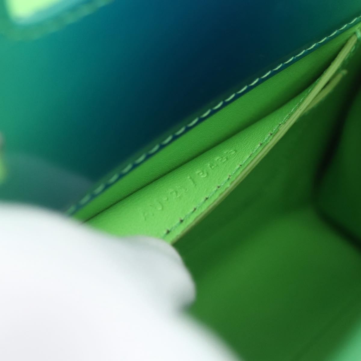 Salvatore Ferragamo Wanda Top Handle Shoulder Gradient Leather Green Patent_Leather Handbag (Pre-Owned)