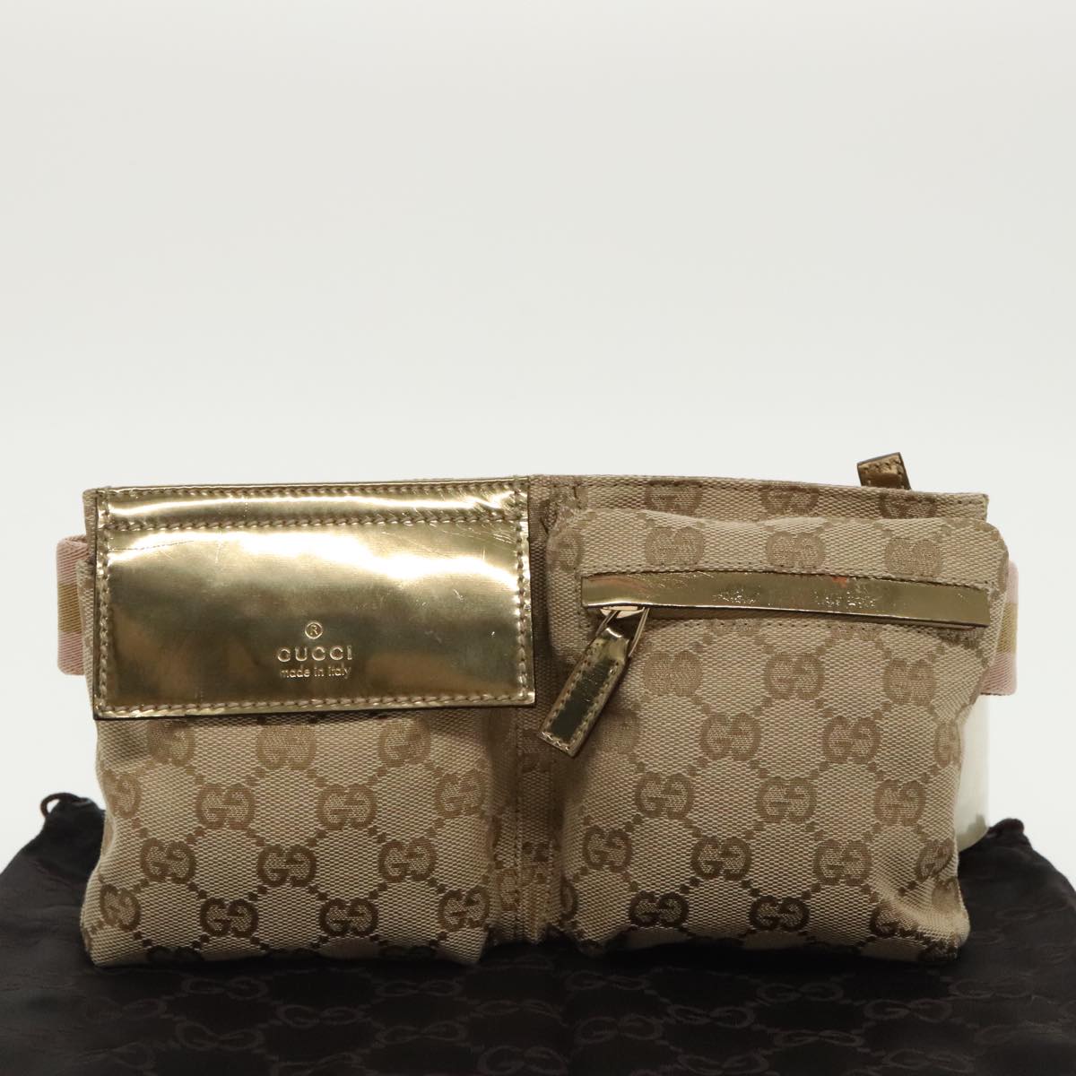 Gucci Beige Canvas Shoulder Bag (Pre-Owned)