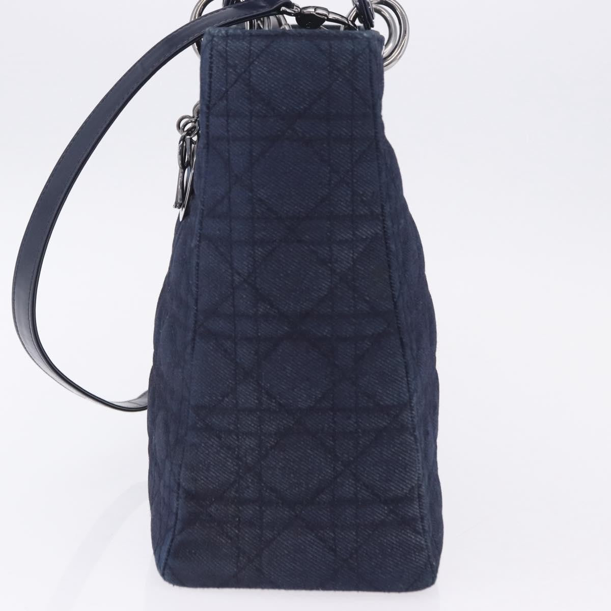 Christian Dior Lady Dior Denim Blue Denim_Jeans Handbag (Pre-Owned)