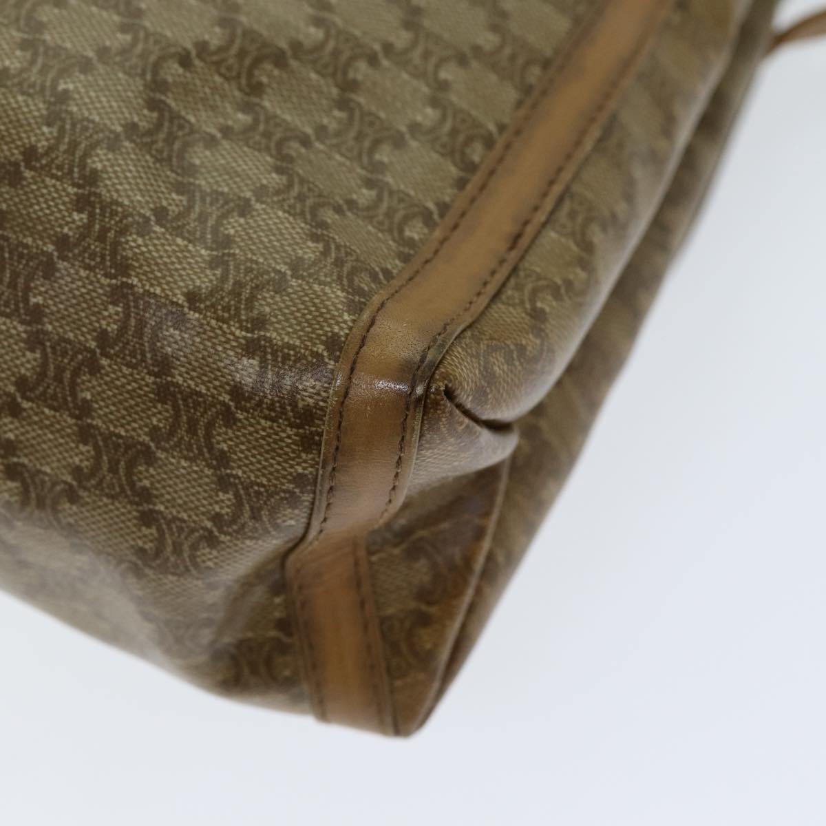 Céline Macadam Beige Canvas Shoulder Bag (Pre-Owned)