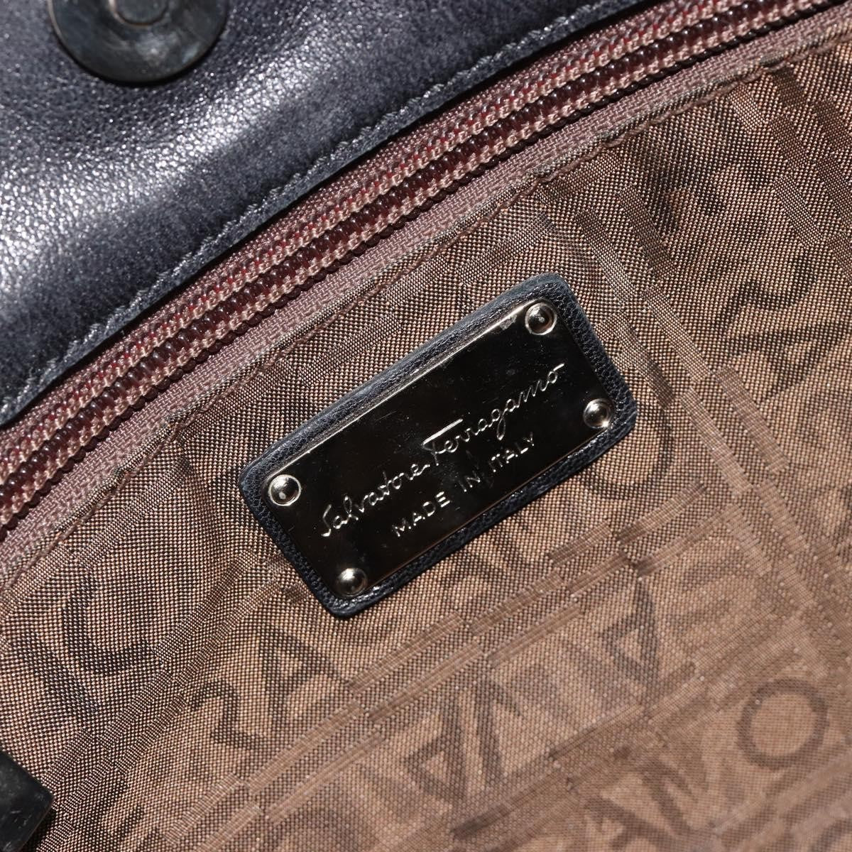 Salvatore Ferragamo Vintage Leather Black Leather Handbag (Pre-Owned)