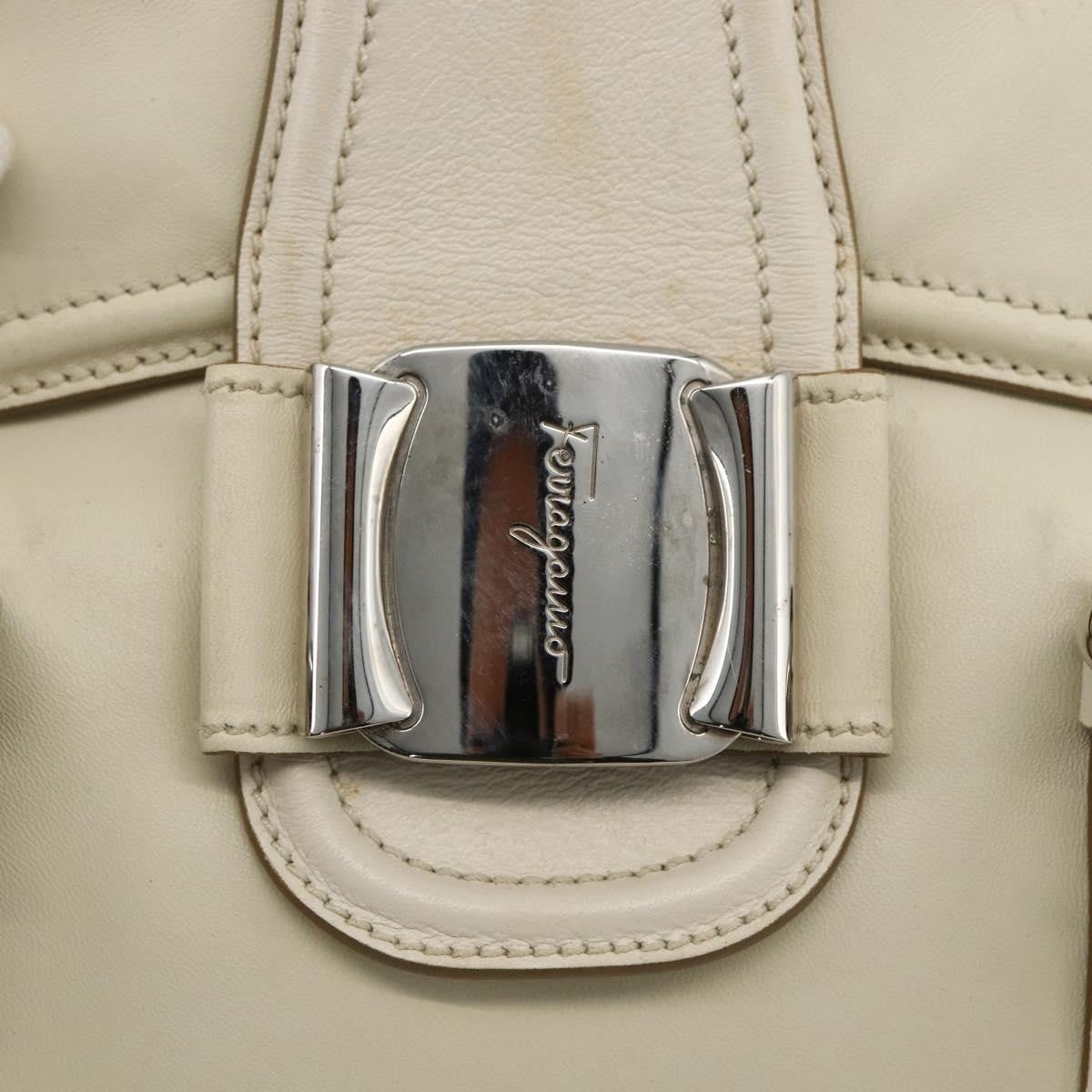 Salvatore Ferragamo Vintage Leather White Leather Handbag (Pre-Owned)