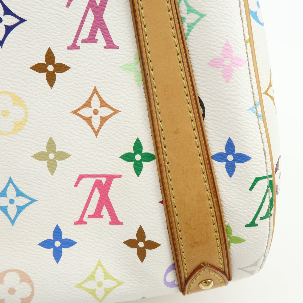 Louis Vuitton Priscilla Monogram Multicolor White Canvas Handbag (Pre-Owned)
