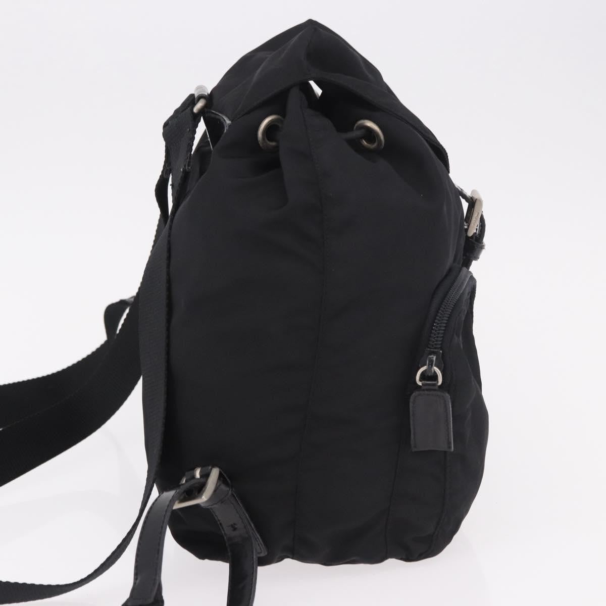 Prada Double Front Pocket Tessuto Black Nylon Backpack Bag (Pre-Owned)