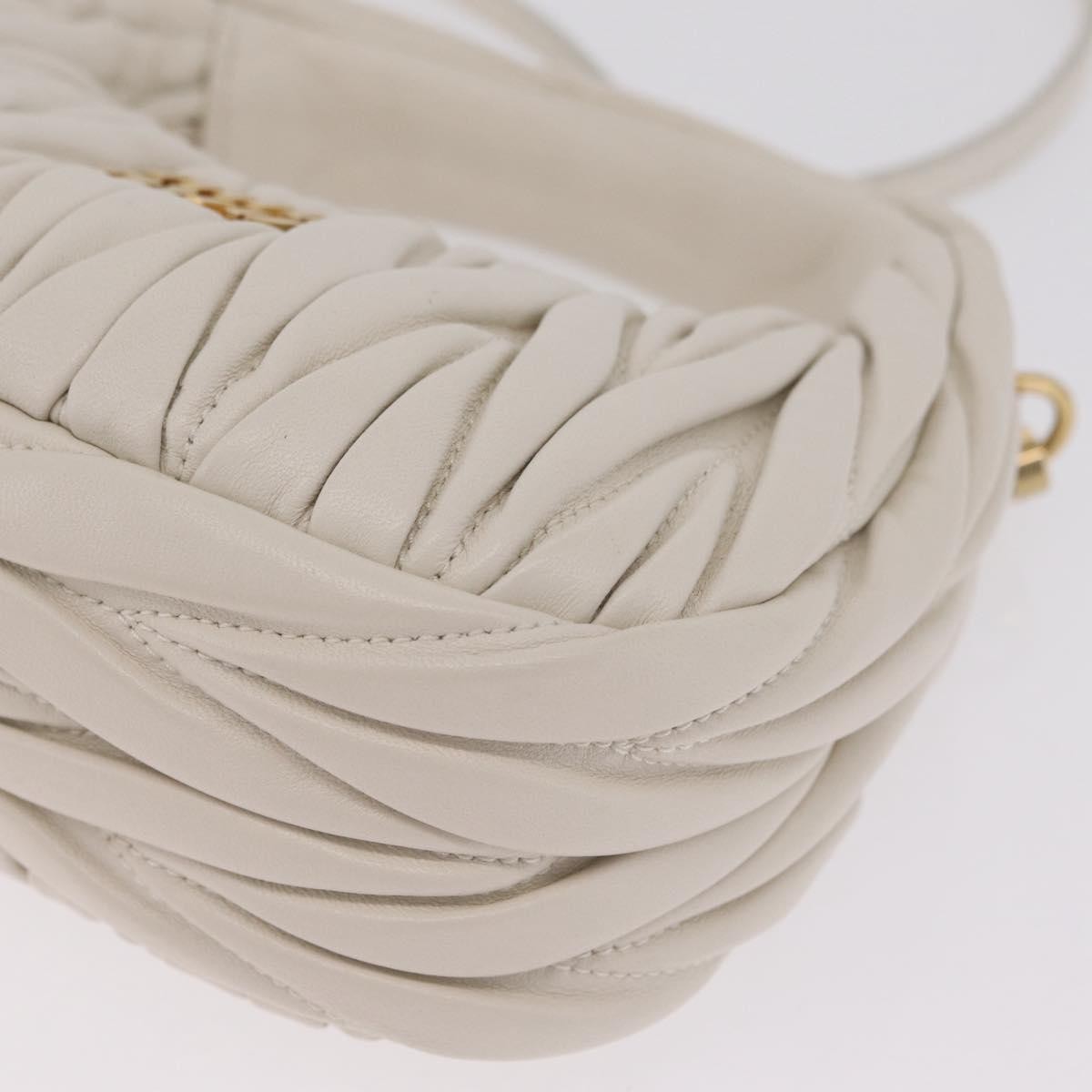 Miu Miu Wander Hobo Matelasse Leather White Leather Shoulder Bag Bag (Pre-Owned)