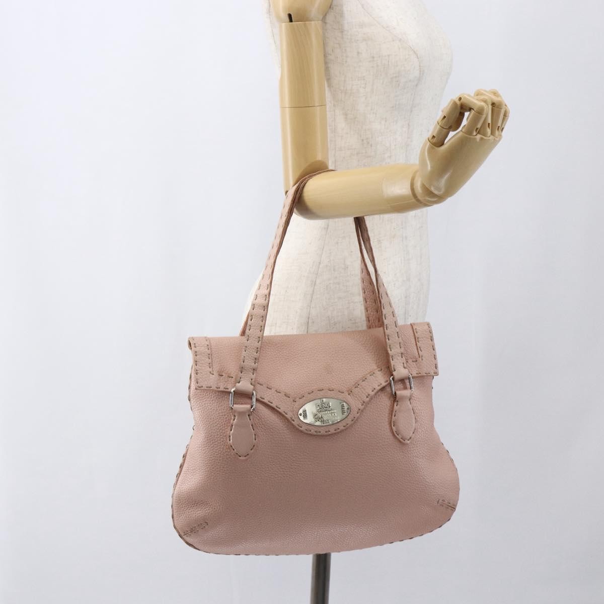 Fendi Selleria Tote Leather Pink Leather Tote Bag Bag (Pre-Owned)