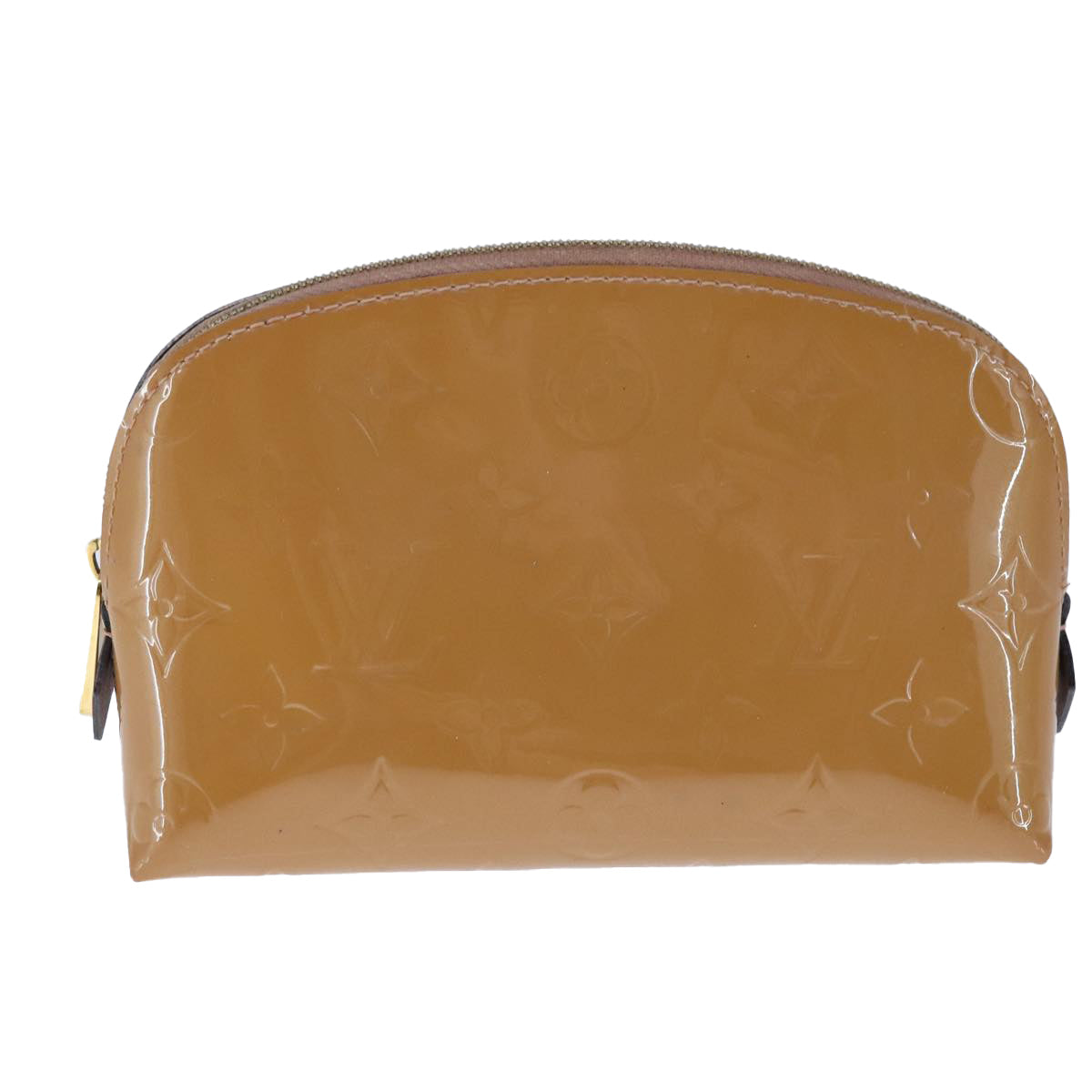 Louis Vuitton Cosmetic Pouch Brown Patent Leather Clutch Bag (Pre-Owned)