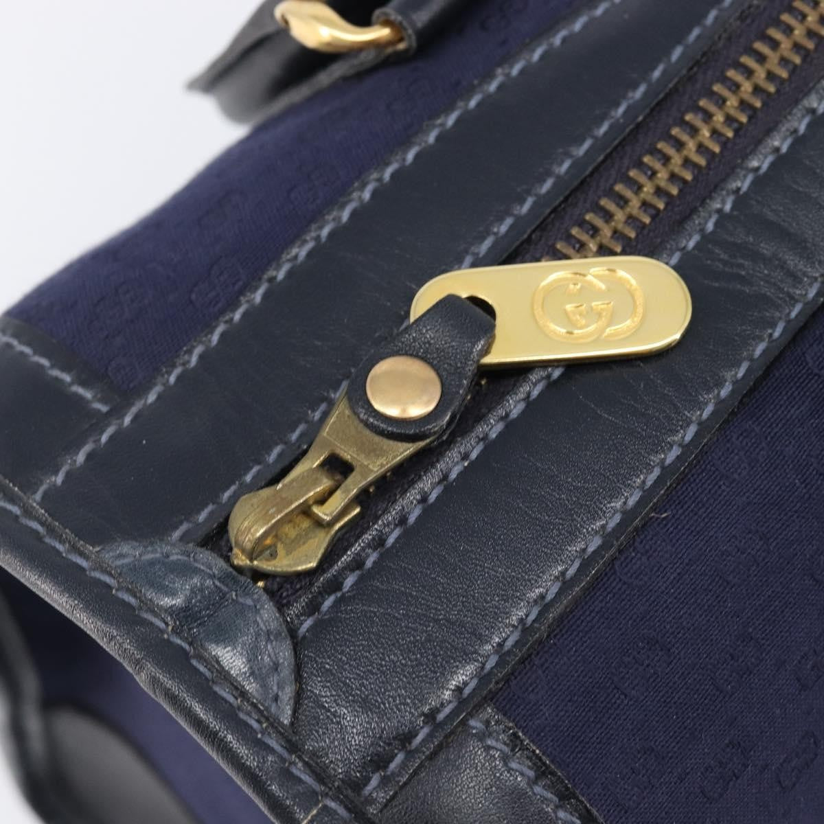 Gucci Vintage Web Boston Gg Canvas Navy Canvas Handbag (Pre-Owned)