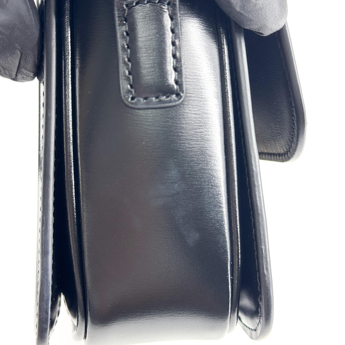 Celine Triomphe Smooth Calfskin Black Leather Shoulder Bag Bag (Pre-Owned)
