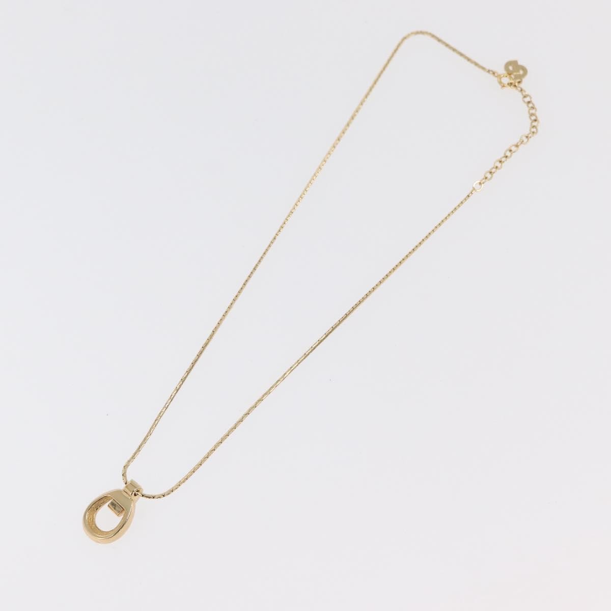 Christian Dior Logo Pendant Metal Gold Metal Necklace Jewelry (Pre-Owned)
