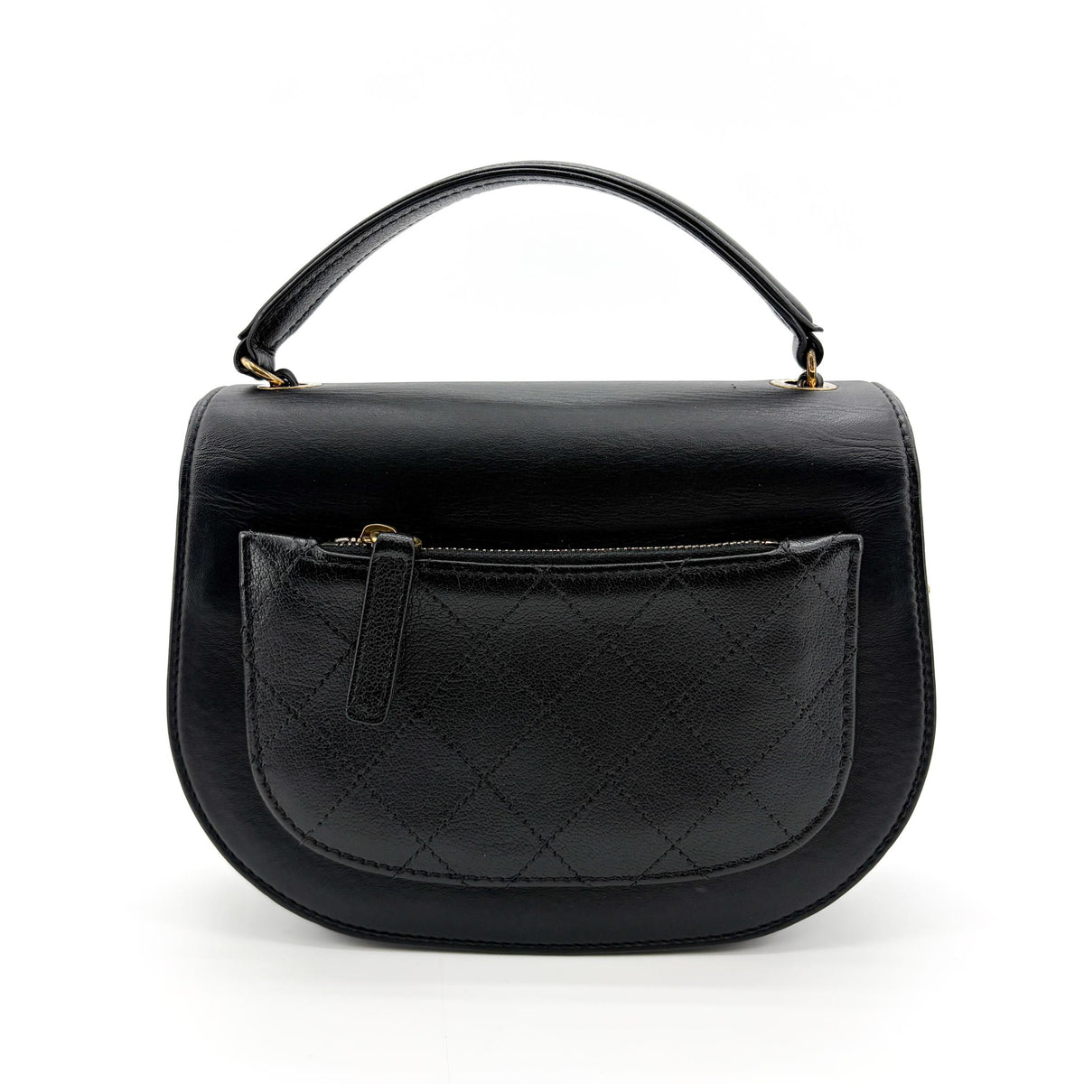 Chanel Coco Curve Flap Messenger Calfskin And Quilted Goatskin Black Leather Shoulder Bag Bag (Pre-Owned)
