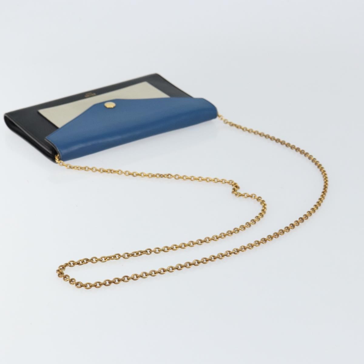 Celine Pocket Envelope Wallet On Chain Leather Multicolour Leather Clutche & Pouche Bag (Pre-Owned)