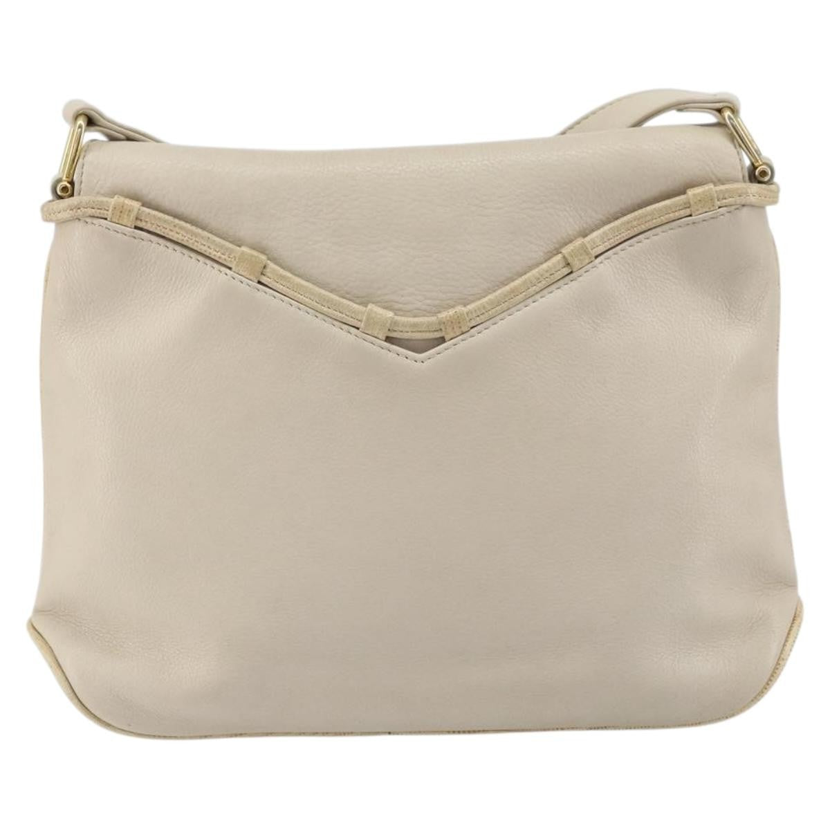 Celine Vintage Leather Beige Leather Shoulder Bag Bag (Pre-Owned)
