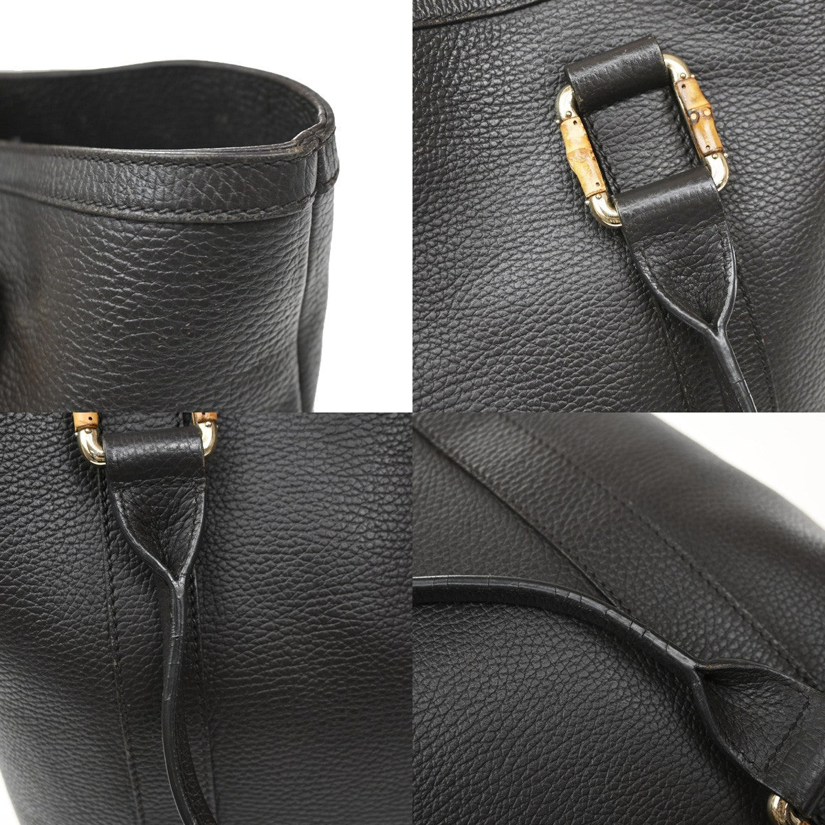 Gucci Bamboo Shopper Leather Brown Leather Tote Bag Bag (Pre-Owned)